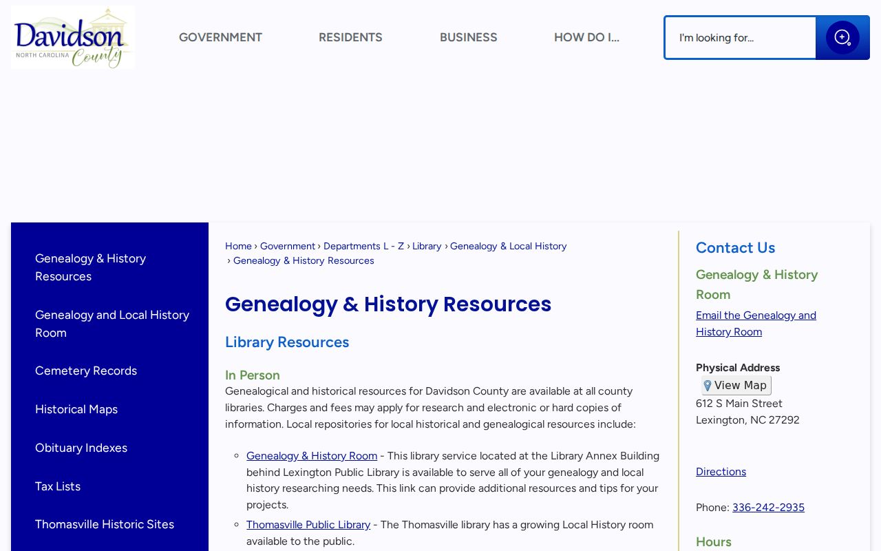 Thomasville city directory research at the Davidson Genealogy and History Room