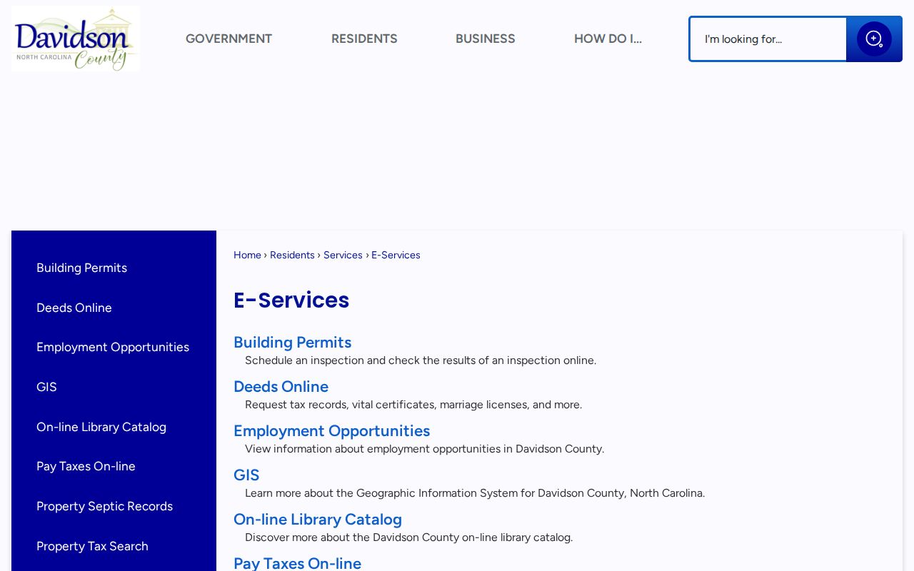 Thomasville neighbors Davidson County E-Services address record links
