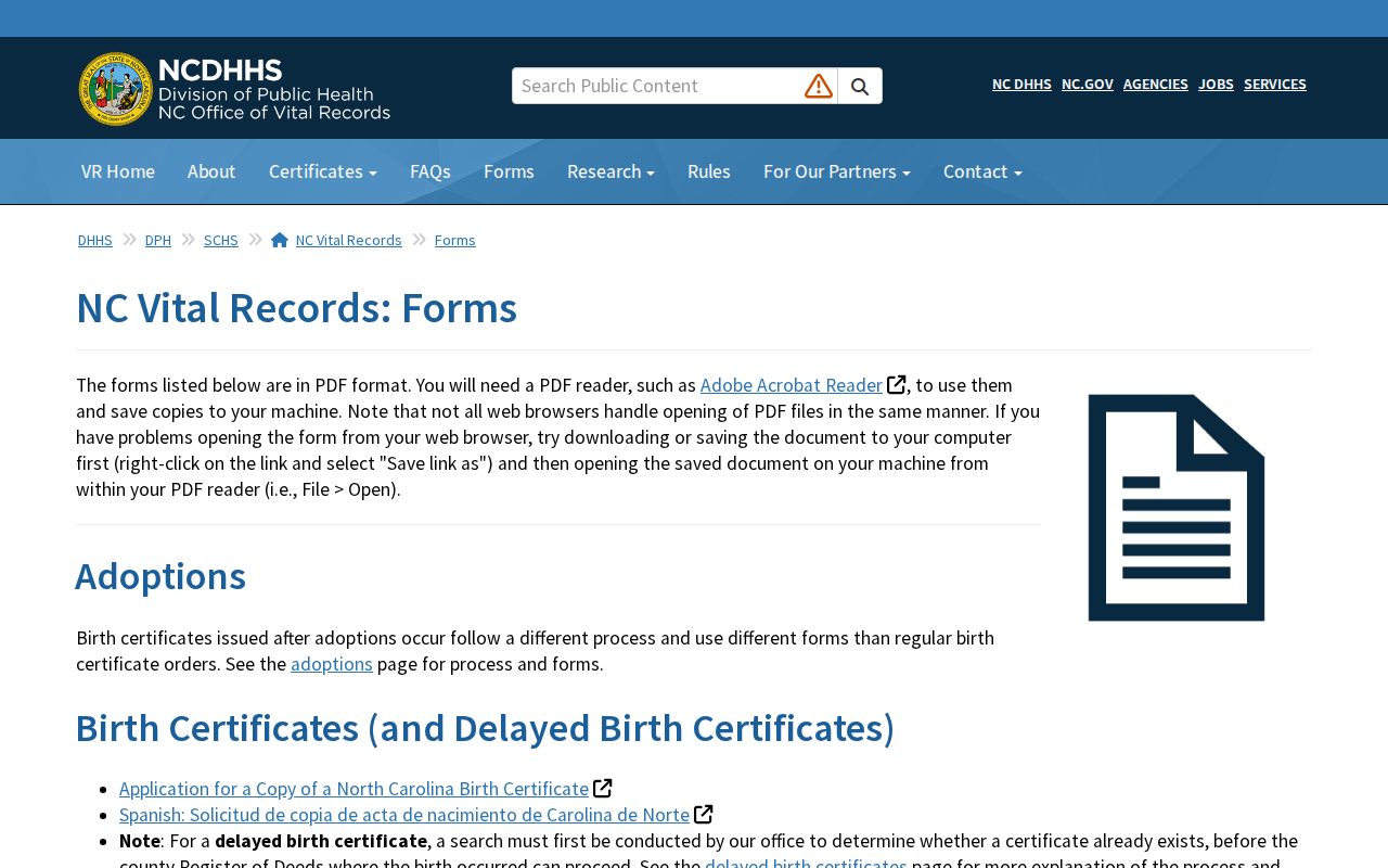 Thomasville resident lookup North Carolina vital record application forms